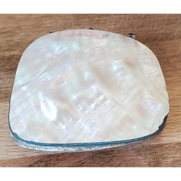 Antique Victorian Mother of Pearl Shell Coin Purse, Late 1800s Seaside Souvenir - Picture 4 of 5